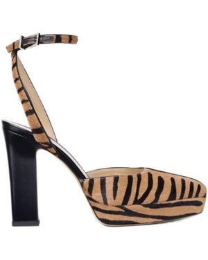 Fendi After 9 And Hair-On Leather Slingbacks - Metallic