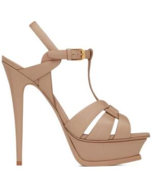 Saint Laurent Tribute Platform Sandals - White