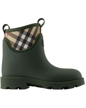 Burberry Marsh Signature-Check Rain Boots - Green