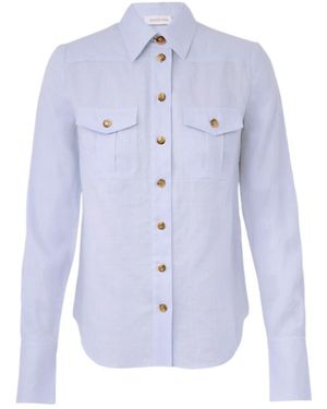 Zimmermann Long-Sleeved Collared Shirt - Blue