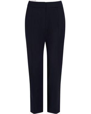 Patou Crease Detailed Cropped Pants - Blue