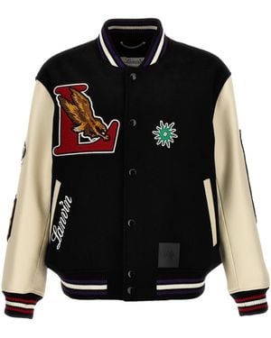 Lanvin X Future Logo-Patch Varsity Bomber Jacket - Black