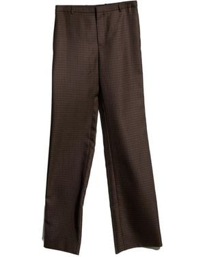 Gucci Gingham Polyester Wool Pants - Black