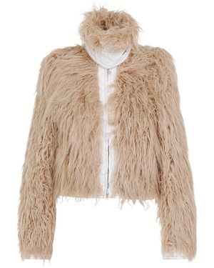 Dries Van Noten Vangel Faux Fur Coats - Natural