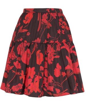 Valentino Floral Print Mini Skirt - Red