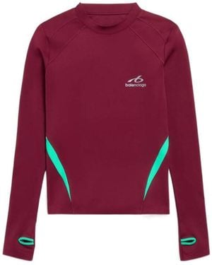 Balenciaga Techwear Fitted Long Sleeve Top - Red