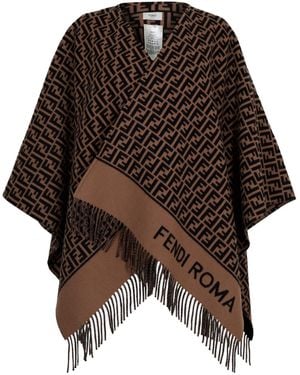 Fendi Monogram Wool-Blend Pon - Brown