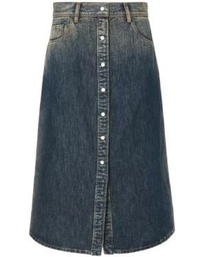 Fendi Washed Denim Skirt - Blue