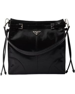 Prada Bonnie Leather Shoulder Bag - Black