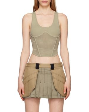 Dion Lee Corset-Style Crochet-Knit Top - Green