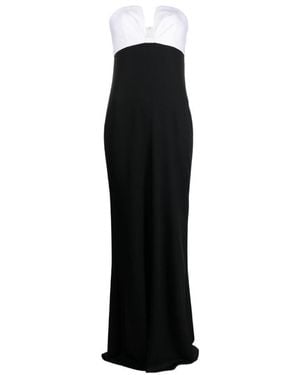 Roland Mouret Two-Tone Fluted Gown - Black
