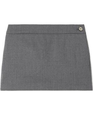 Wardrobe NYC Wool-Blend Twill Mini Skirt - Gray