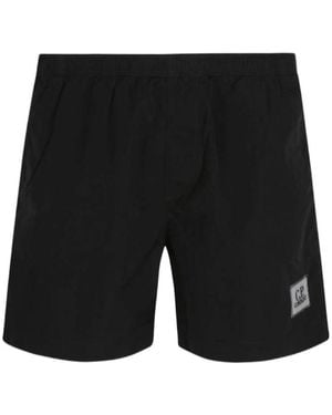 C.P. Company Elasticated Waistband Swim Shorts - Black