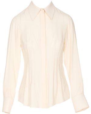 Chloé Chloé Stitching Detailed Long-Sleeved Shirt - White