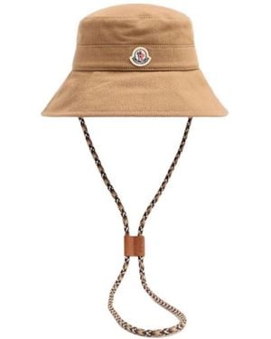 Moncler Logo Gabardine Bucket Hat - White