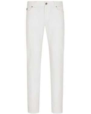 Brioni Cotton Denim Meribel Fitted Jeans - White