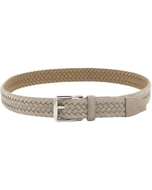 Tod's Logo Engraved Detailed Woven Belt - White