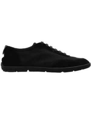 Giorgio Armani Perforated Low-Top Trainers - Black