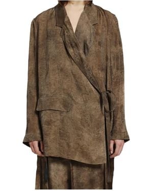 Uma Wang Long-Sleeved Casual Jacket - Brown