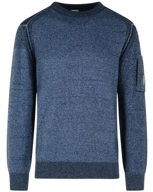 C.P. Company Shoulder Panel Knitted Sweater - Blue