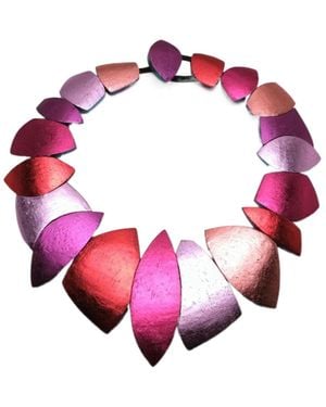 Monies Leaf Design Necklace - Pink