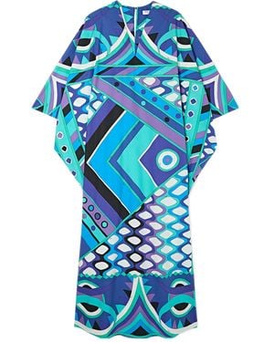 PUCCI Vivara Print Popeline Kaftan - Blue