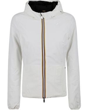 K-Way Logo Patch Hooded Reversible Jacket - Grey
