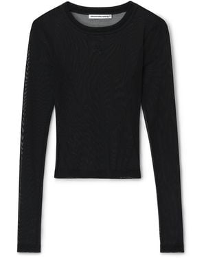 Alexander Wang Mesh Long-Sleeved T-Shirt - Black