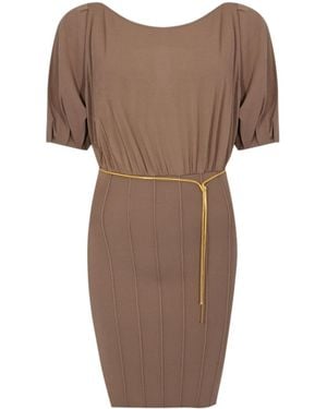 Elisabetta Franchi Lacca Necklace Mini Dress - Brown