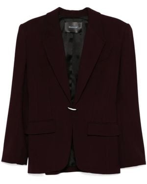 Mugler Single-Breasted Wool Jacket - Black