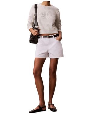 Calvin Klein Monologo Outline Jumper - White