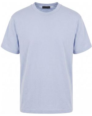 Prada Logo-Patch Crew-Neck T-Shirt - Blue