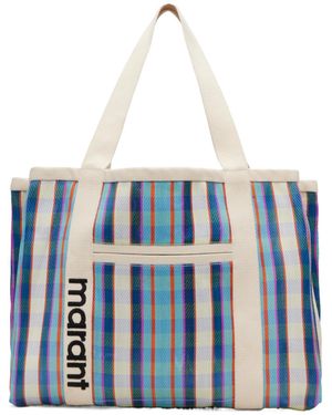 Isabel Marant Darwen Check Tote Bag - Blue