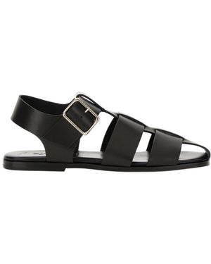Aeyde Buckle Fastened Cut Out Sandals - Black