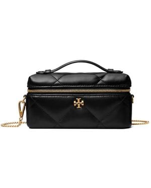 Tory Burch Kira Diamond Quilt Charm East-West Vanity Case - Black