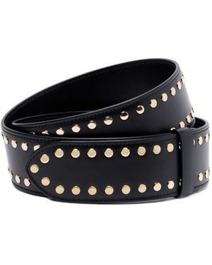 KHAITE Theo Studded Leather Belt - Black