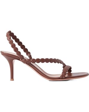 Gianvito Rossi 80 Leather Slingback Sandals - Pink