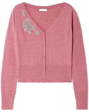 Erdem Long-Sleeved Knitted Cardigan - Pink