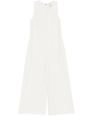 Calvin Klein V-Neck Sleeveless Jumpsuit - White