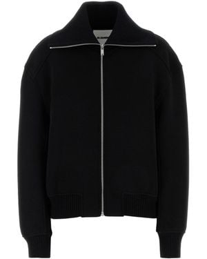 Jil Sander Zipped Bomber Jacket - Black