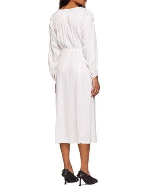 Raquel Allegra Logo Belted Dress - White