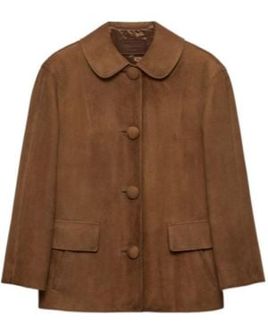 Prada Suede Jacket - Brown