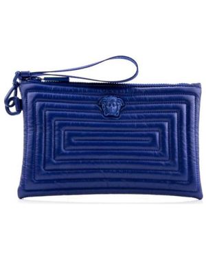 Versace Logo Hand-Held Bag - Blue