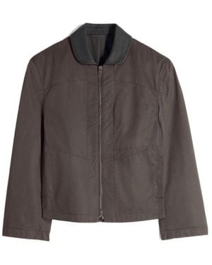 Lemaire Leather Collar Blouson - Brown
