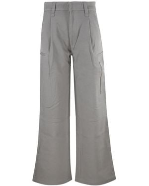 Ami Paris Wide-Leg Virgin-Wool Pants - Gray
