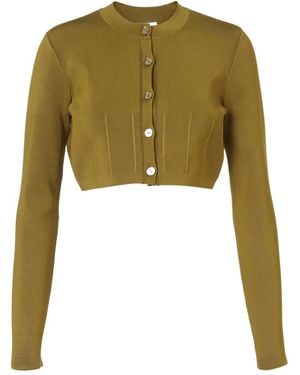 Galvan London Atalanta Cropped Cardigan - Green