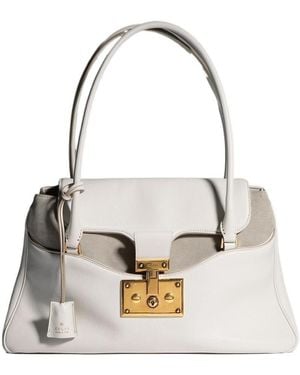 Gucci Large Tote Bag With Lock - White