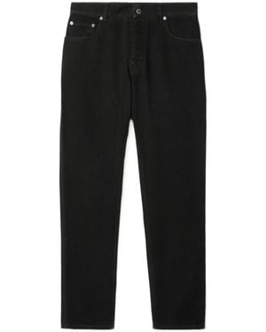 Burberry Logo Patch Tapered-Leg Jeans - Black