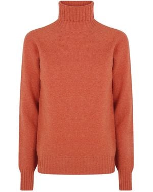 Drumohr Roll-Neck Raglan-Sleeved Sweater - Orange