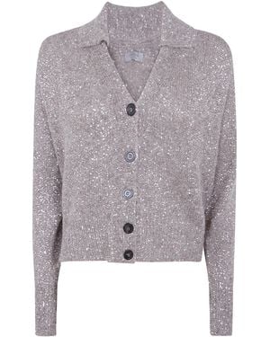 D.exterior Sequin Cropped Cardigan - Grey